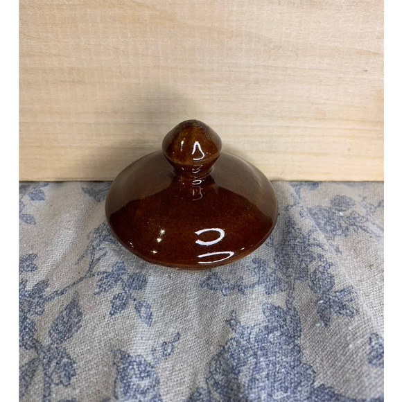 Vintage Teapot 1970s Brown Tan Country Wheat Floral Ceramic - Picture 7 of 11